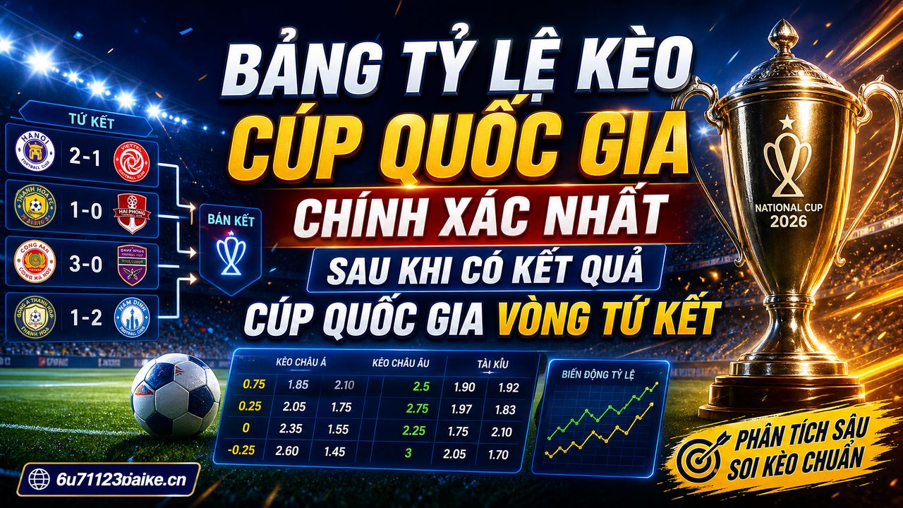 Bảng tỷ lệ kèo cúp quốc gia chính xác nhất sau khi có kết quả Cúp Quốc gia vòng tứ kết
