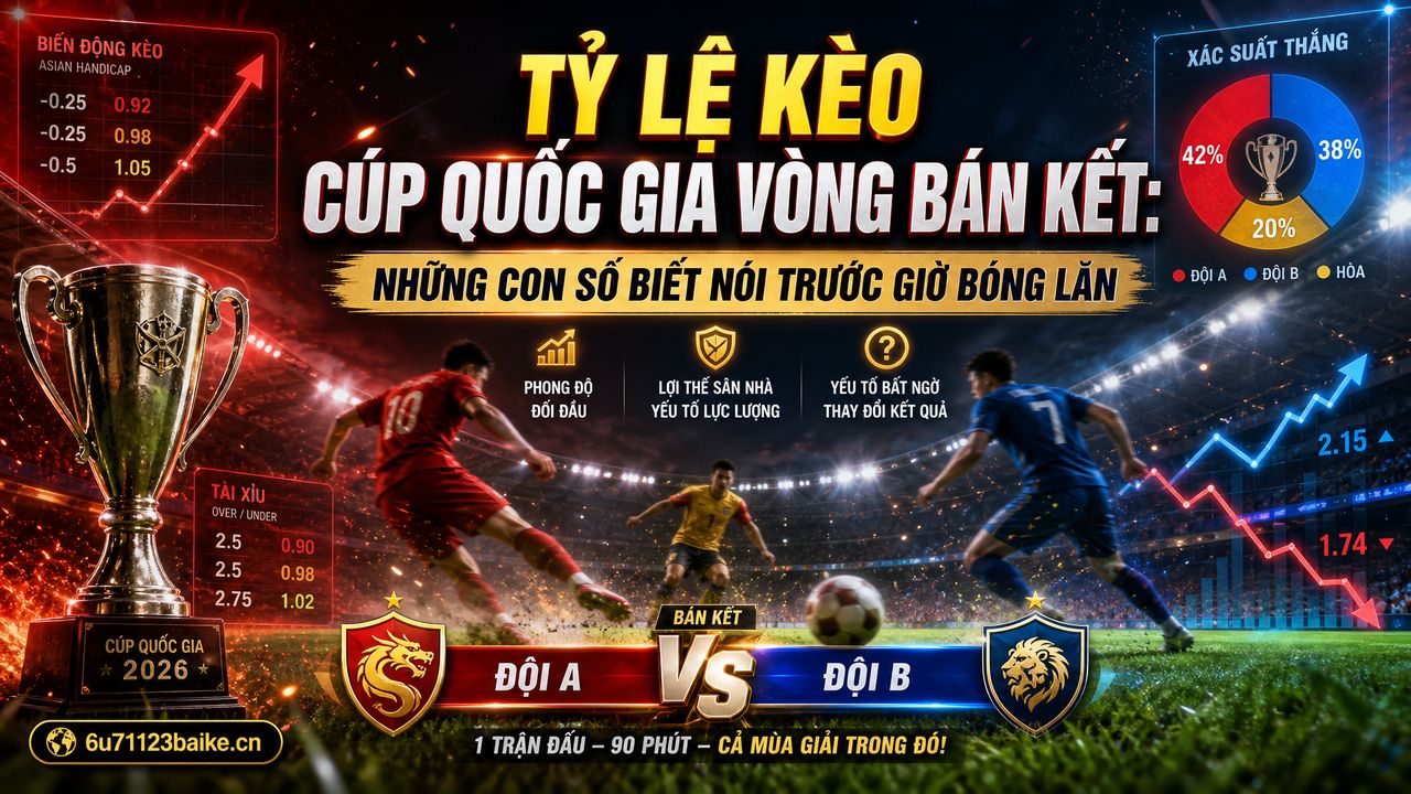 Tỷ lệ kèo Cúp Quốc gia vòng bán kết: Những con số biết nói trước giờ bóng lăn